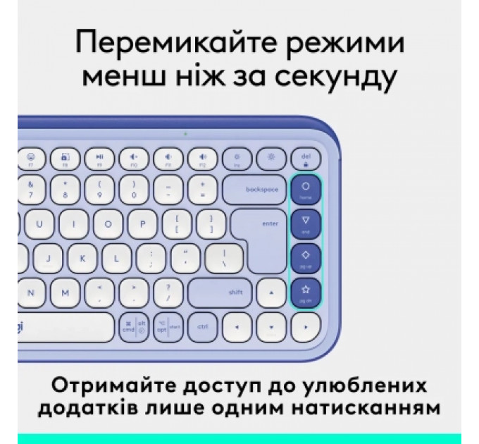 Клавіатура Logitech POP Icon Keys Bluetooth UA Lilac (920-013074)