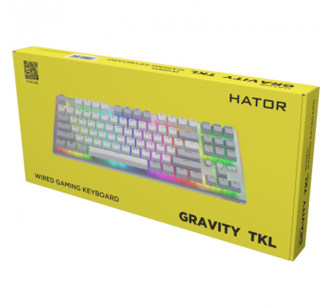 Клавіатура Hator Gravity TKL Orange USB White (HTK561UA)