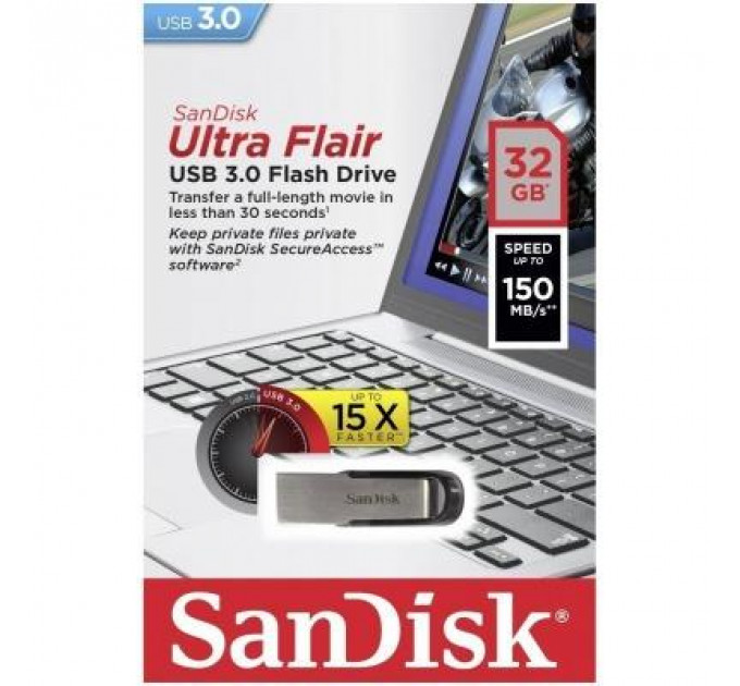 USB флеш накопичувач SanDisk 32GB Ultra Flair USB 3.0 (SDCZ73-032G-G46)
