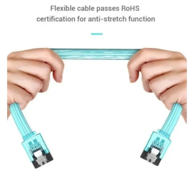 Кабель для передачі даних SATA 3.0 7pin F/F 0.5m L Blue Vention (KDDSD)