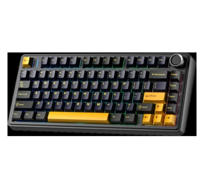 Клавіатура Aula F75 Gasket Greywood V3 switch Hot-Swap PBT Wireless/Bluetooth/USB Black (6948391208626)