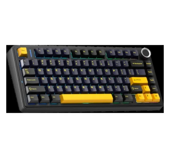 Клавіатура Aula F75 Gasket Greywood V3 switch Hot-Swap PBT Wireless/Bluetooth/USB Black (6948391208626)