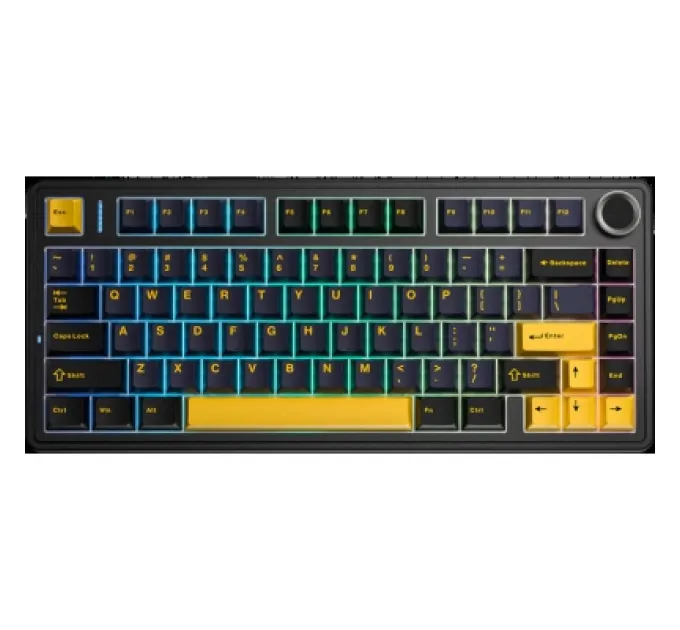 Клавіатура Aula F75 Gasket Greywood V3 switch Hot-Swap PBT Wireless/Bluetooth/USB Black (6948391208626)