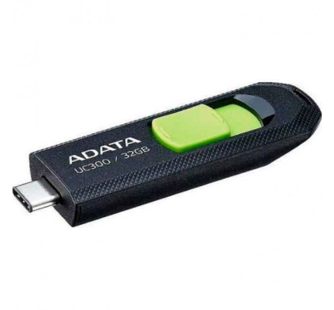 USB флеш накопичувач ADATA 32GB UC300 Black/Green Type-C USB 3.2 (ACHO-UC300-32G-RBK/GN)