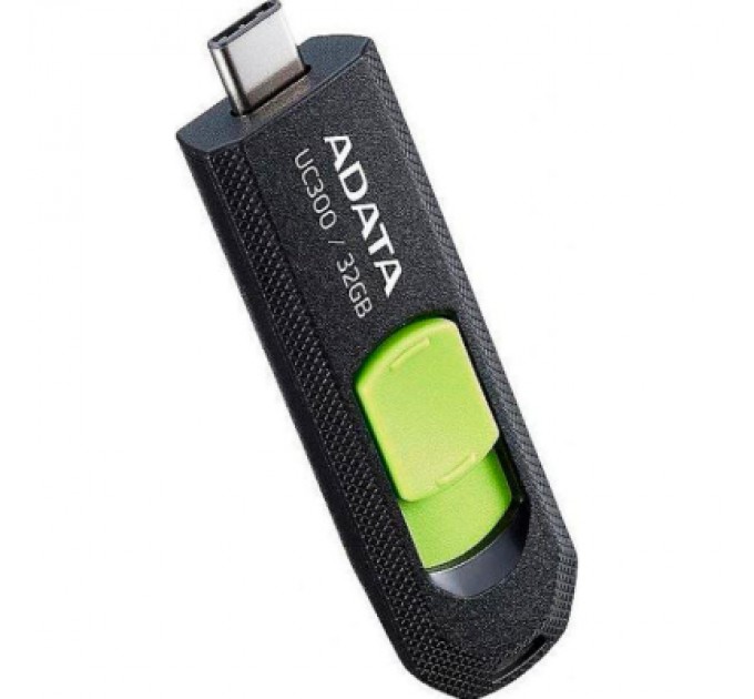 USB флеш накопичувач ADATA 32GB UC300 Black/Green Type-C USB 3.2 (ACHO-UC300-32G-RBK/GN)
