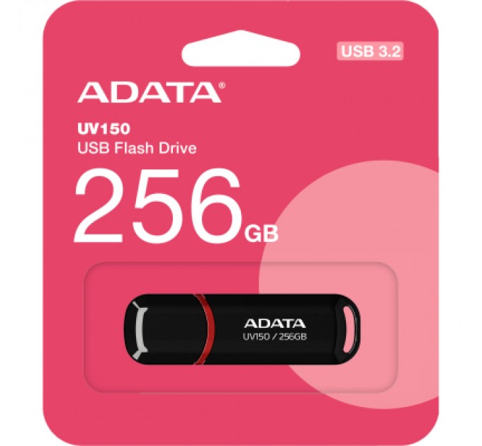 USB флеш накопичувач ADATA 256GB UV150 Black USB 3.2 (AUV150-256G-RBK)