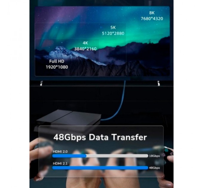 Кабель мультимедійний HDMI to HDMI 1.0m v2.1 Cabletime (CA914661)