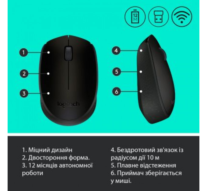 Мишка Logitech M170 Grey (910-004642)