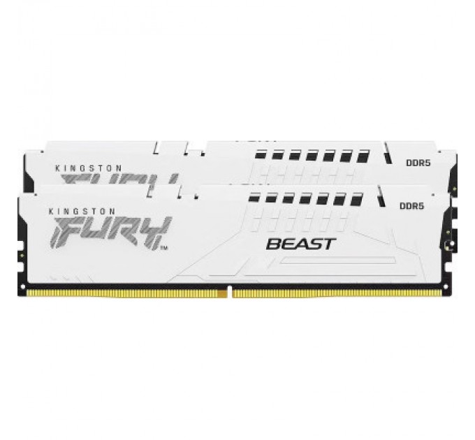 Kingston Fury (ex.HyperX) Модуль пам'яті для комп'ютера DDR5 32GB (2x16GB) 5600 MHz FURY Beast White Kingston Fury (ex.HyperX) (KF556C40BWK2-32)