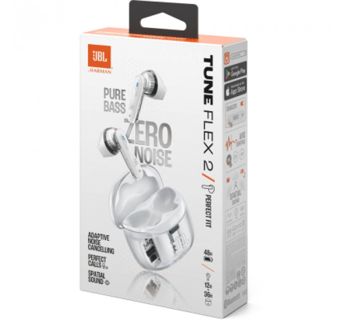 Навушники JBL Tune Flex 2 Ghost White (JBLTFLEX2GWHT)