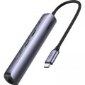 Ugreen Концентратор Ugreen USB3.0 Type-C to HDMI 4K30Hz/USB 3.0x2/RJ45/PD CM418 (10919)