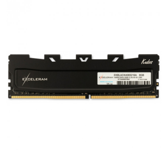 Модуль пам'яті для комп'ютера DDR4 8GB 3200 MHz Kudos Black eXceleram (EKBLACK4083216A)