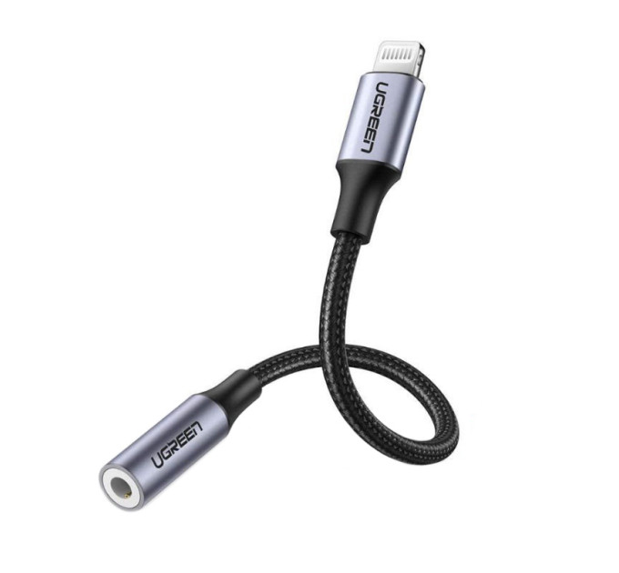 Ugreen Перехідник Lightning to 3.5mm 10cm Headphone Jack Adapter Model US211 gray Ugreen (30756)