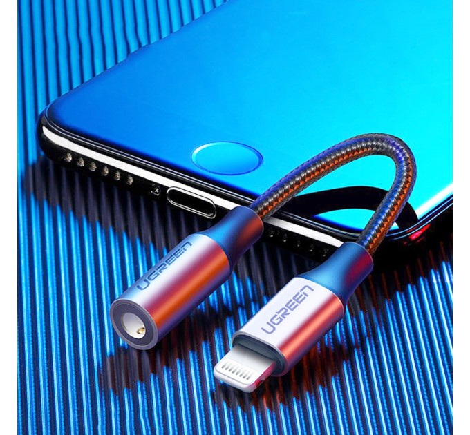 Ugreen Перехідник Lightning to 3.5mm 10cm Headphone Jack Adapter Model US211 gray Ugreen (30756)