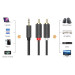 Ugreen Кабель мультимедійний AUX 3.5mm TRS to RCAx2 M/M 3.0m AV102 Black Ugreen (10512)