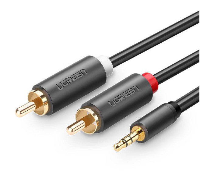 Ugreen Кабель мультимедійний AUX 3.5mm TRS to RCAx2 M/M 3.0m AV102 Black Ugreen (10512)