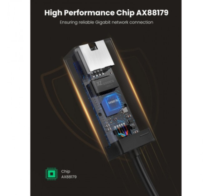Ugreen Перехідник USB 3.0 to Ethernet RJ45 1000 Mb CR111 Black Ugreen (20256)