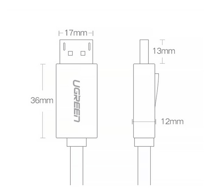 Ugreen Кабель мультимедійний Display Port to Display Port 3.0m V1.2 DP102 Ugreen (10212)