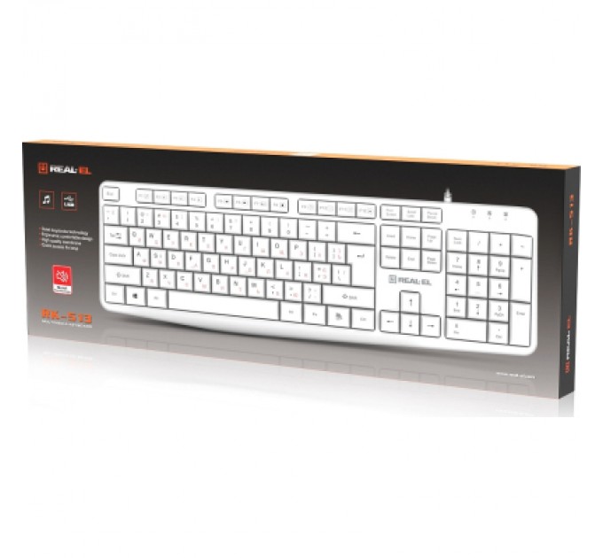 Клавіатура REAL-EL RK-513 USB White (EL123100047)