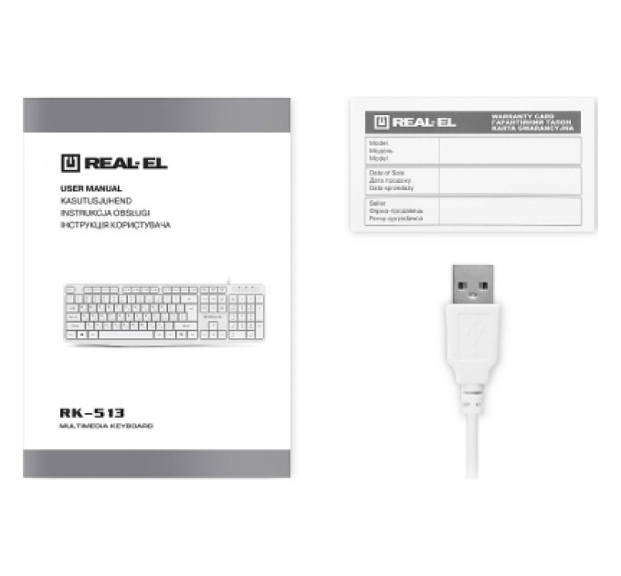 Клавіатура REAL-EL RK-513 USB White (EL123100047)
