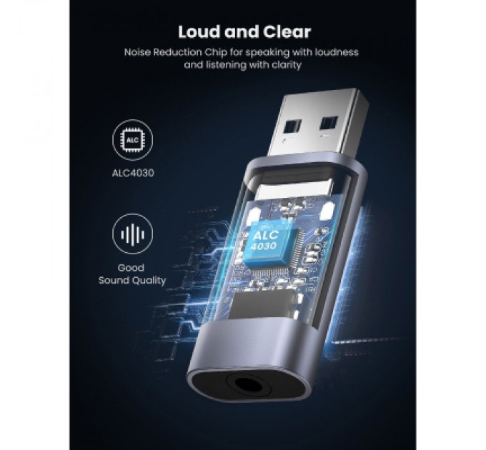 Ugreen Звукова плата Ugreen CM383 gray (80864)