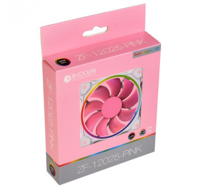 Кулер до корпусу ID-Cooling ZF-12025-PINK ARGB (Single Pack) (ZF-12025-PINK)
