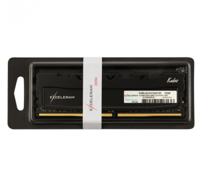 Модуль пам'яті для комп'ютера DDR4 16GB 2666 MHz Black Kudos eXceleram (EKBLACK4162619C)