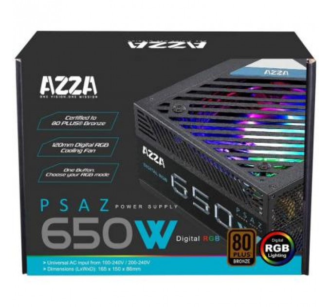 Блок живлення Azza 650W (PSAZ 650W ARGB)