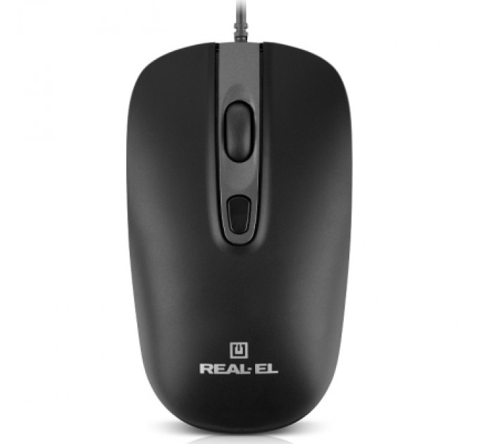 Мишка REAL-EL RM-222 USB Black/Gray (EL123200040)