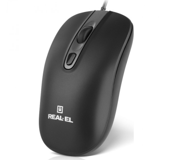 Мишка REAL-EL RM-222 USB Black/Gray (EL123200040)