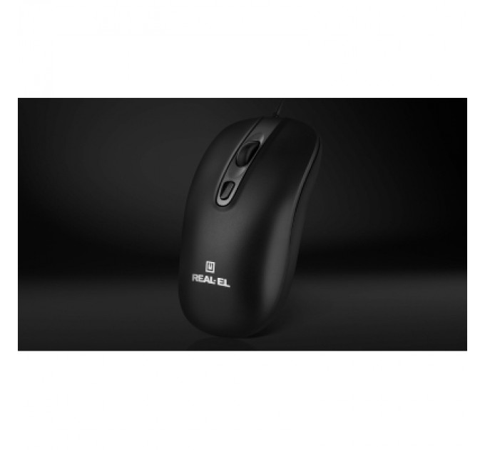 Мишка REAL-EL RM-222 USB Black/Gray (EL123200040)