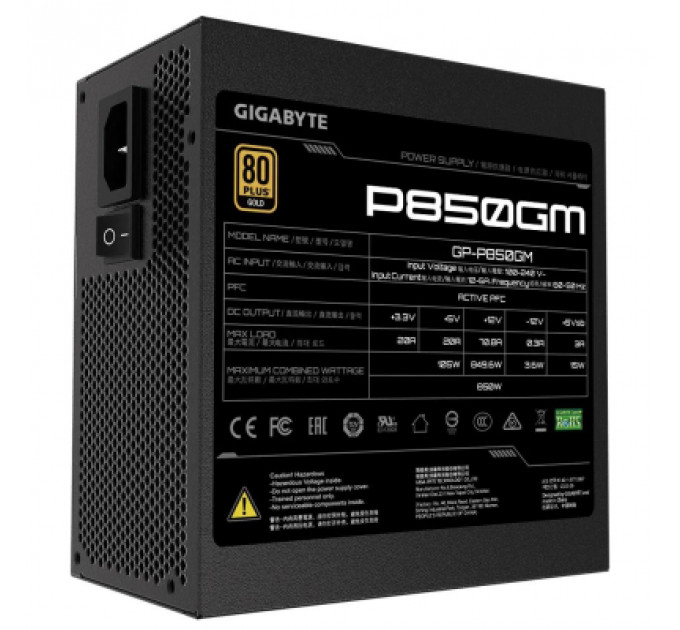 Блок живлення GIGABYTE 850W (GP-P850GM)