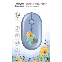 Мишка 2E MF300 FLORAMALLOW Silent Wireless/Bluetooth Blue (2E-MF300WFLORABL)
