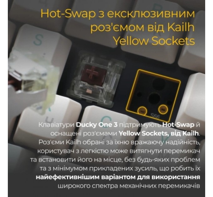 Ducky Клавіатура Ducky One 3 Cherry MX Brown UA USB Cream (DKON2108-BUAPXМAEGGC1)
