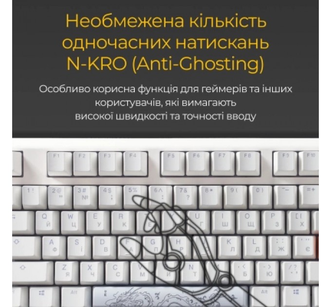 Ducky Клавіатура Ducky One 3 Cherry MX Red RGB UA USB White (DKON2108ST-RUAPXPWWWSC1)