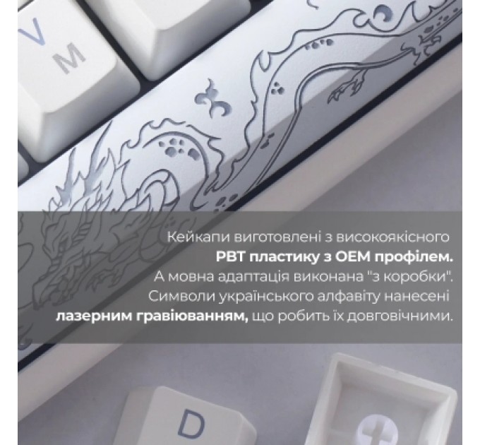 Ducky Клавіатура Ducky One 3 TKL Cherry MX Blue RGB UA USB White (DKON2187ST-CUAPXPWWWSC1)