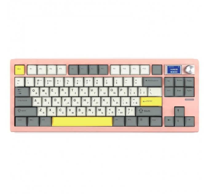 Клавіатура Epomaker Shadow-S TKL Mulan Switch Hot-Swap LCD Screen RGB Wireless/Bluetooth/USB UA Pink (SHS-P-WL)