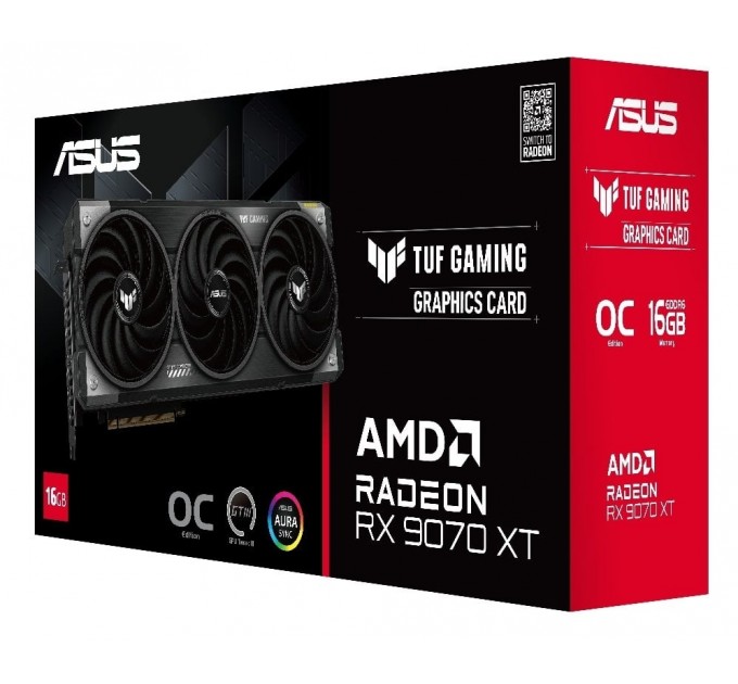Відеокарта ASUS Radeon RX 9070 XT 16Gb TUF OC GAMING (TUF-RX9070XT-O16G-GAMING)