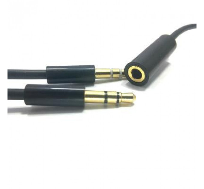 Кабель мультимедійний Jack 3.5mm мама/2xJack 3.5mm папа 1.5m PowerPlant (DV00DV4057)