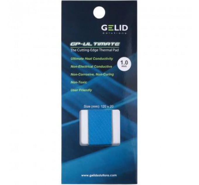 Термопрокладка Gelid Solutions 15W/mK 120x20x1.0 mm (TP-GP04-R-B)