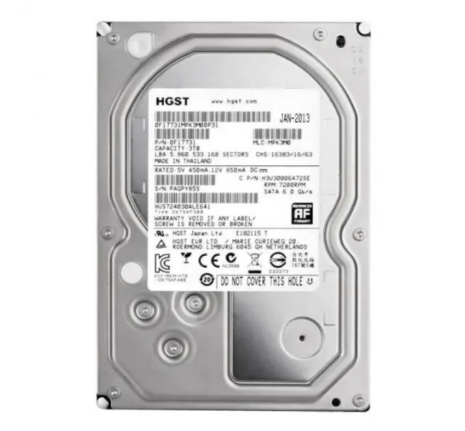 Hitachi Накопитель HDD SATA 2.0Tb Hitachi Deskstar 7K3000 7.2K 6G SATA 3.5 (HUA723020ALA640)_Refurbished