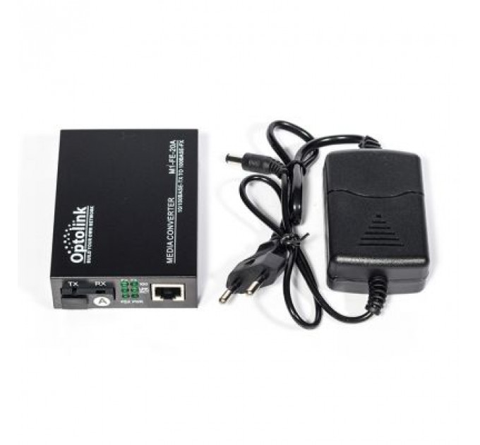 Медіаконвертер Optolink 100M, 20km, SC, RJ45, Tx 1310nm (1M-FE-20A)