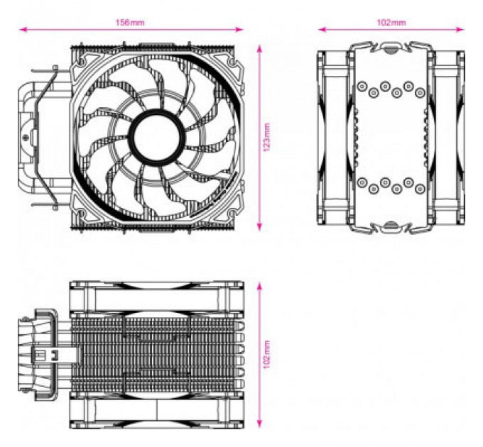 Кулер до процесора 2E GAMING AIR COOL (2E-AC120D6-ARGB)