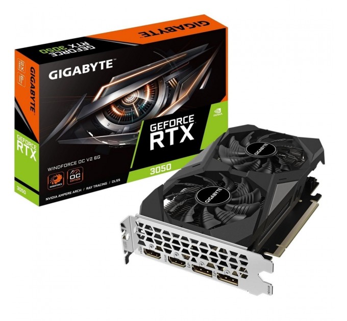 Видеокарта GF RTX 3050 6GB GDDR6 WindForce OC V2 Gigabyte (GV-N3050WF2OCV2-6GD)