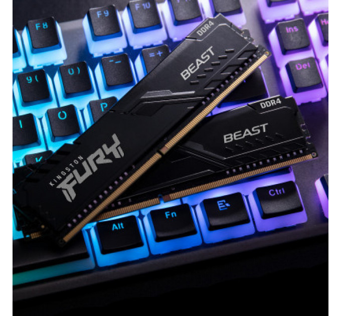 Модуль пам'яті для комп'ютера DDR4 64GB (2x32GB) 3600 MHz Fury Beast Black Kingston Fury (ex.HyperX) (KF436C18BBK2/64)