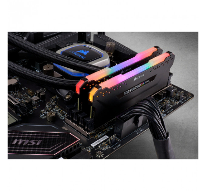 Модуль пам'яті для комп'ютера DDR4 16GB (2x8GB) 3600 MHz Vengeance RGB Pro Black Corsair (CMW16GX4M2D3600C18)