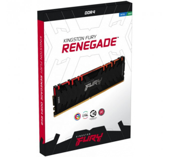 Модуль пам'яті для комп'ютера DDR4 16GB (2x8GB) 4266 MHz Renegade RGB Black Kingston Fury (ex.HyperX) (KF442C19RBAK2/16)