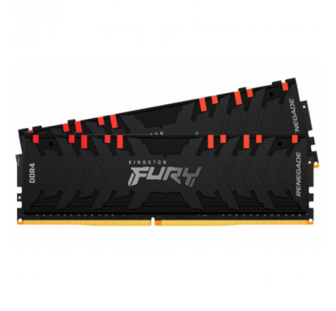 Модуль пам'яті для комп'ютера DDR4 16GB (2x8GB) 4266 MHz Renegade RGB Black Kingston Fury (ex.HyperX) (KF442C19RBAK2/16)