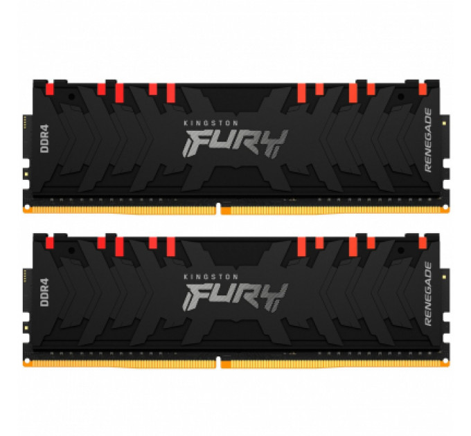 Модуль пам'яті для комп'ютера DDR4 16GB (2x8GB) 4266 MHz Renegade RGB Black Kingston Fury (ex.HyperX) (KF442C19RBAK2/16)