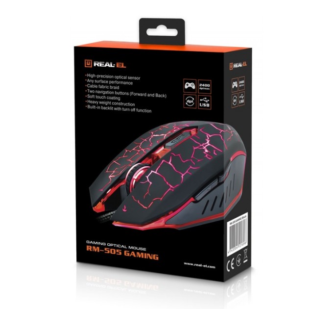 Миша REAL-EL RM-505 Black (EL123200018)